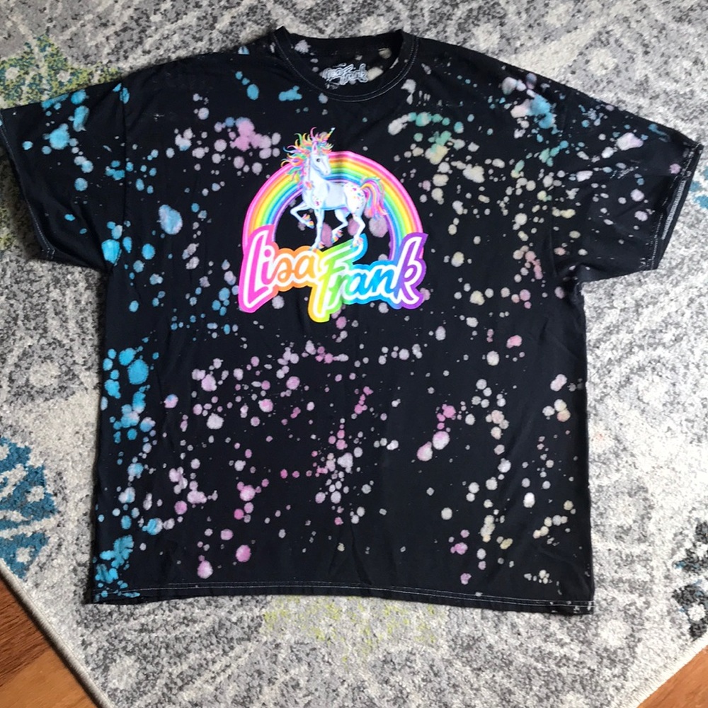 2xl Lisa Frank Rainbow Unicorn black shirt